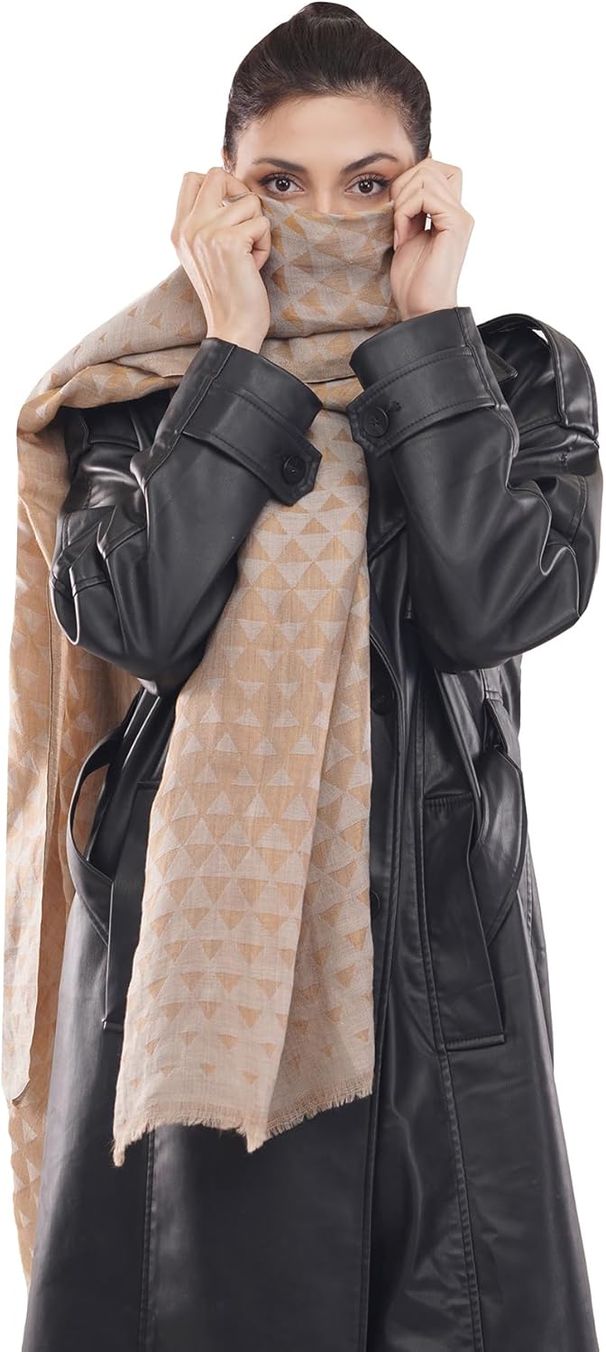 Premium Unisex Fine wool Zari Warm Stole Wrap Scarf, woollen scarf, woven woollen stole, Light weight wool scarf - Image 9