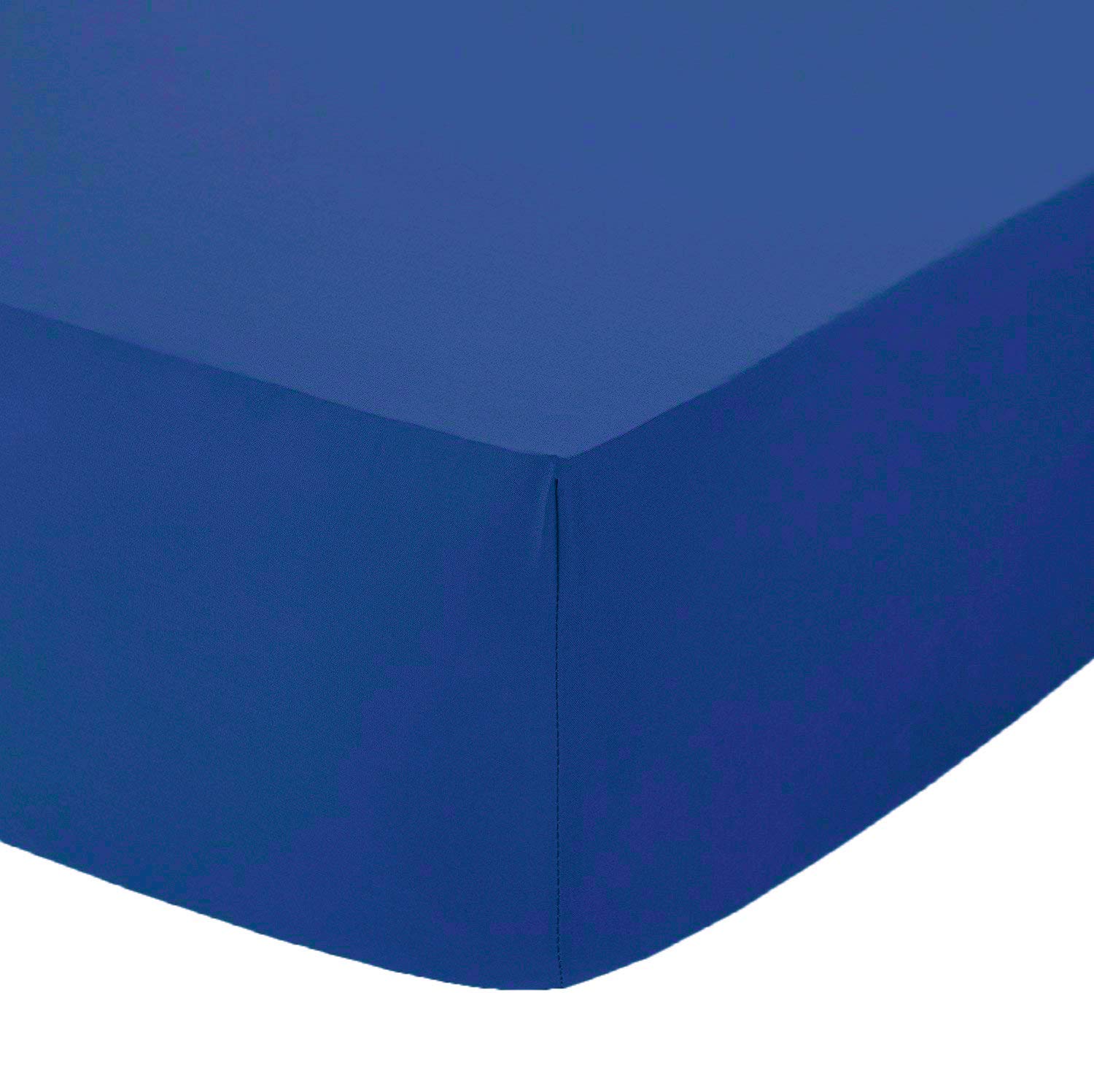 British Home Bedding - Plain Polycotton Percale Fitted Bed Sheets - Shrinkage and Fade resistant with a soft luxurious finish (Royal Blue, Double)