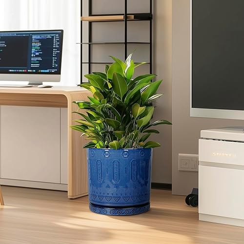 Miniatura 2 de Maceta de 12 Pulgadas para Plantas - Maceta de Cerámica para Plantas de Interior Maceta Grande para Plantas con Agujeros de Drenaje y Platillo