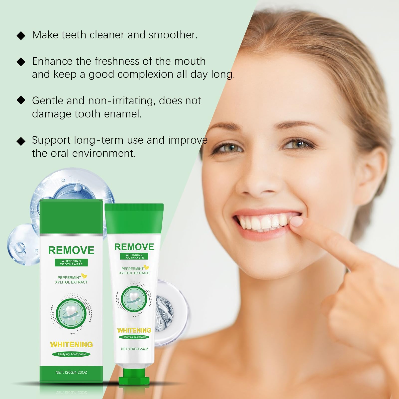 Dentifrice blanchissant pour les dents, nettoyage doux des taches superficielles, soin bucco-dentaire quotidien pour un sourire éclatant, formule fraîche pour une haleine agréable (7pcs)