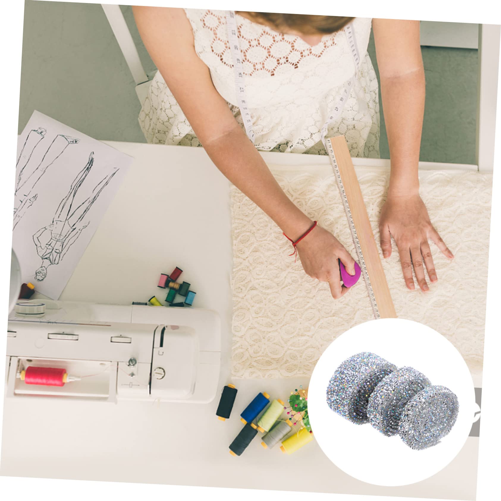SEWACC 9rollen Strassband Für Bastelprojekte Selbstklebendes Diamantband Ab-farbe Für Hochzeiten Deko Und Accessoires