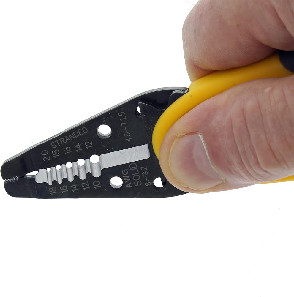 IDEAL Electrical 45-715 Kinetic Reflex T-Stripper - 10-18 AWG Solid, 12-20 AWG Stranded, Wire Stripper w/ Thumb Rest, Plier Nose, Slide Lock, Textured Grips