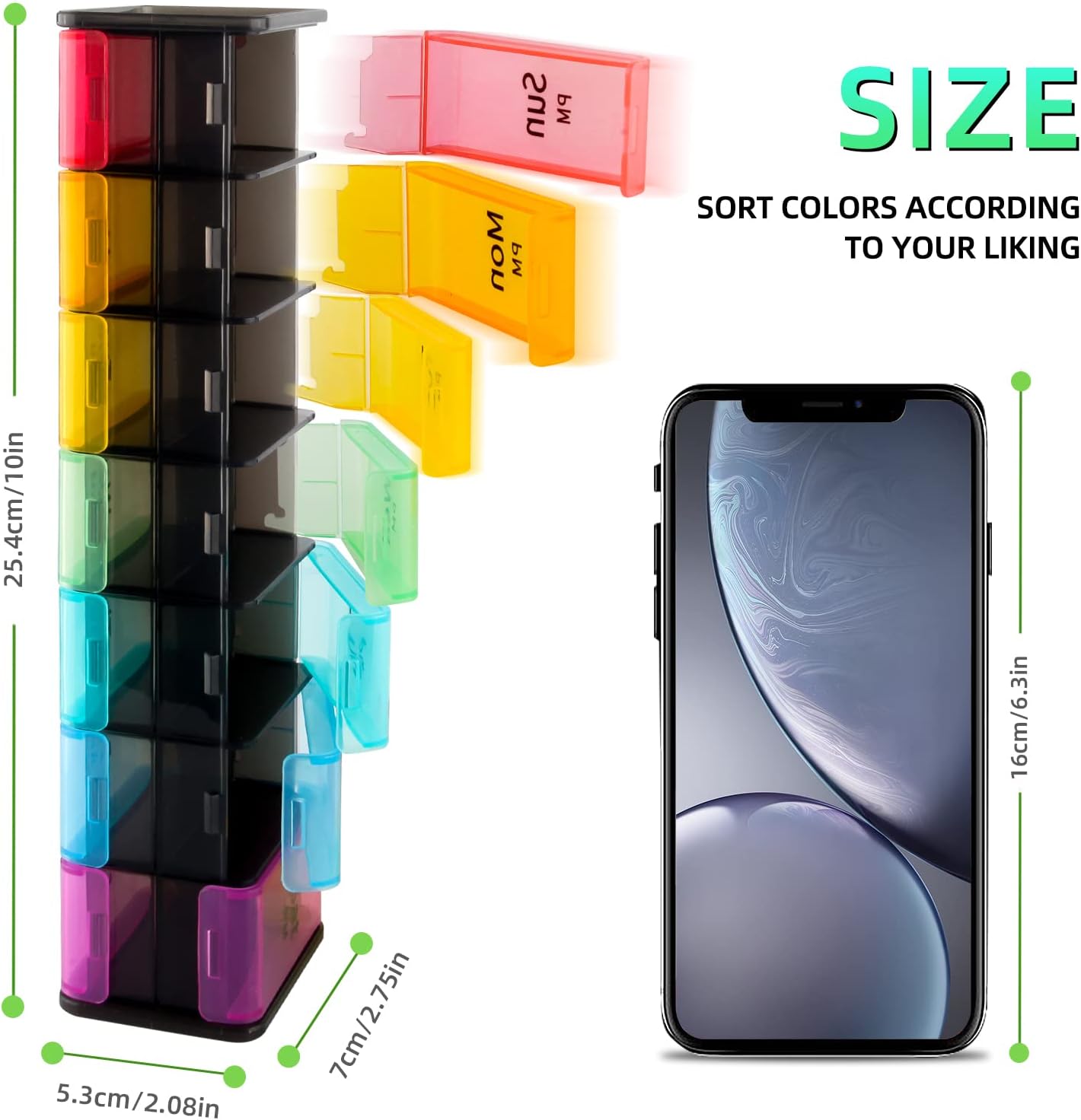 Extra Large Weekly Pill Organizer, 7 Day AM/PM Pill Case with XXL Compartment for Fish Oils, Travel-Friendly Medicine Organizer Pill Planner for Vitamins, Supplements