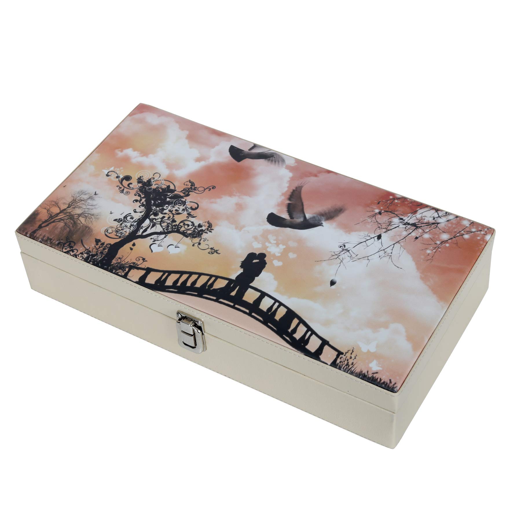 Hard Craft PU Luxury Print on Premium Leather With Exquisite Look Watch Case Storage Collection Wrist Watch Display Box Organizer for Men and Women 12 Slots (Romantic Couple) (B07Y23JCP7) Amazon Price History, Amazon Price Tracker