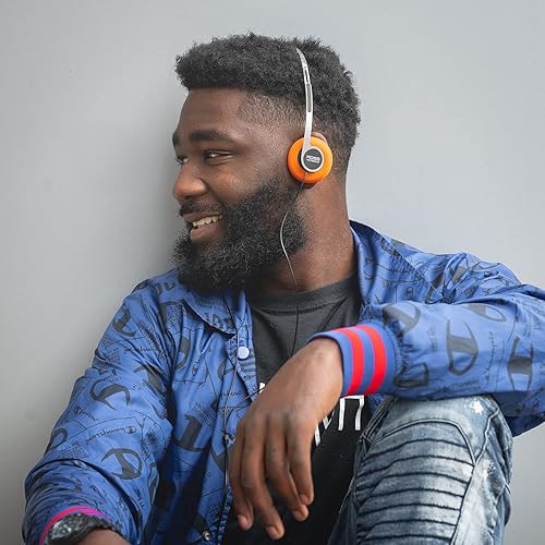 Miniatura 6 de Koss x Retrospekt P21 - Auriculares retro en la oreja, espuma naranja retro, diadema ajustable, enchufe con cable de 0.138 in, naranja negro y