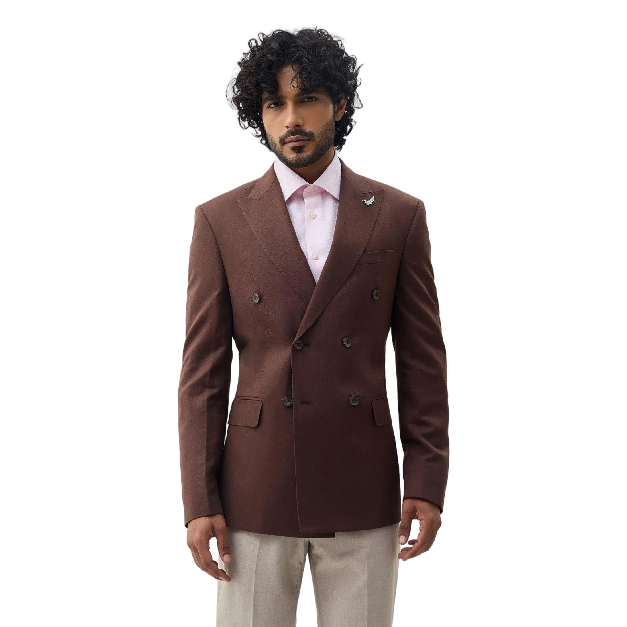 blackberrys Men's Solid Brown Slim-Fit Blazers |Formal Wear-picture-10
