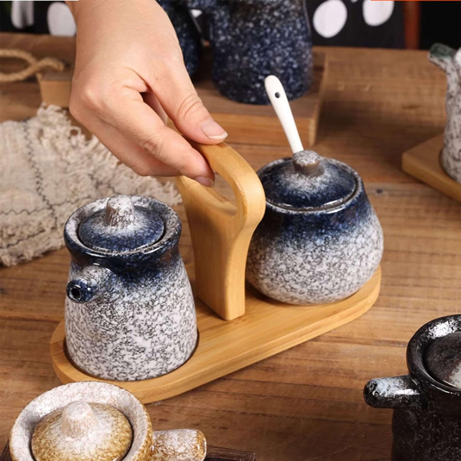 Ceramiczna cukiernica, japoński zestaw do śmietanki i cukru do baru kawowego, mlecznik i zestawy do cukru, cukiernica i zestaw do śmietanki, zestaw do serwowania kawy-dzbanek na mleko i dzbanek na cuk