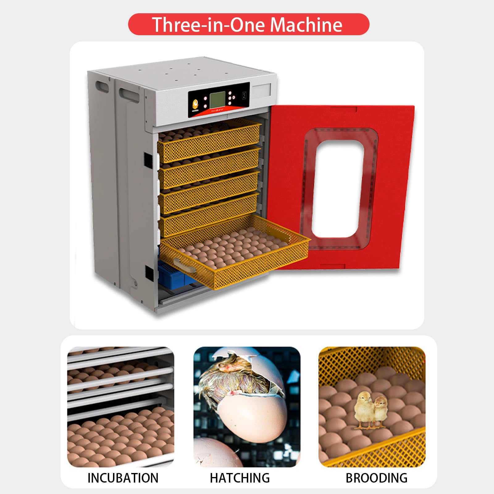 Incubadora Industrial De 400 Huevos, Incubadoras para Huevos Giros Automáticos, Control De Temperatura Y Humedad, Criadero De Aves De Corral Grandes para Pollos, Patos, Gansos, Codornices, Ideales