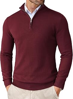DENIMHOLIC Men High Neck Zipper Full Sleeve Cotton Knitted Winter Sweater for Men