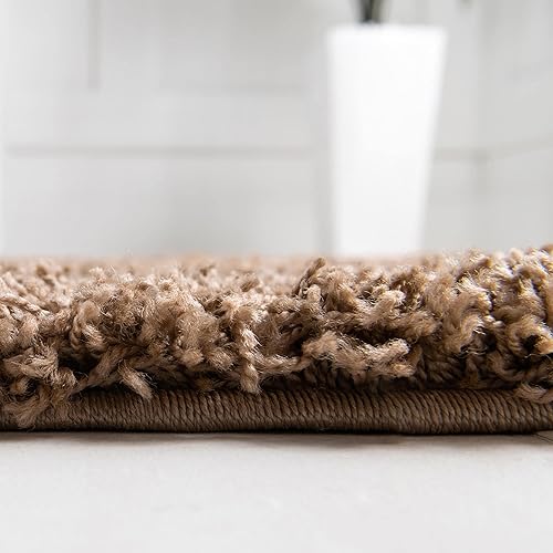 Miniatura 13 de Unique Loom - Alfombra de área de la colección Solid Shag (3 pies 3 pulgadas redonda, marrón arenoso)