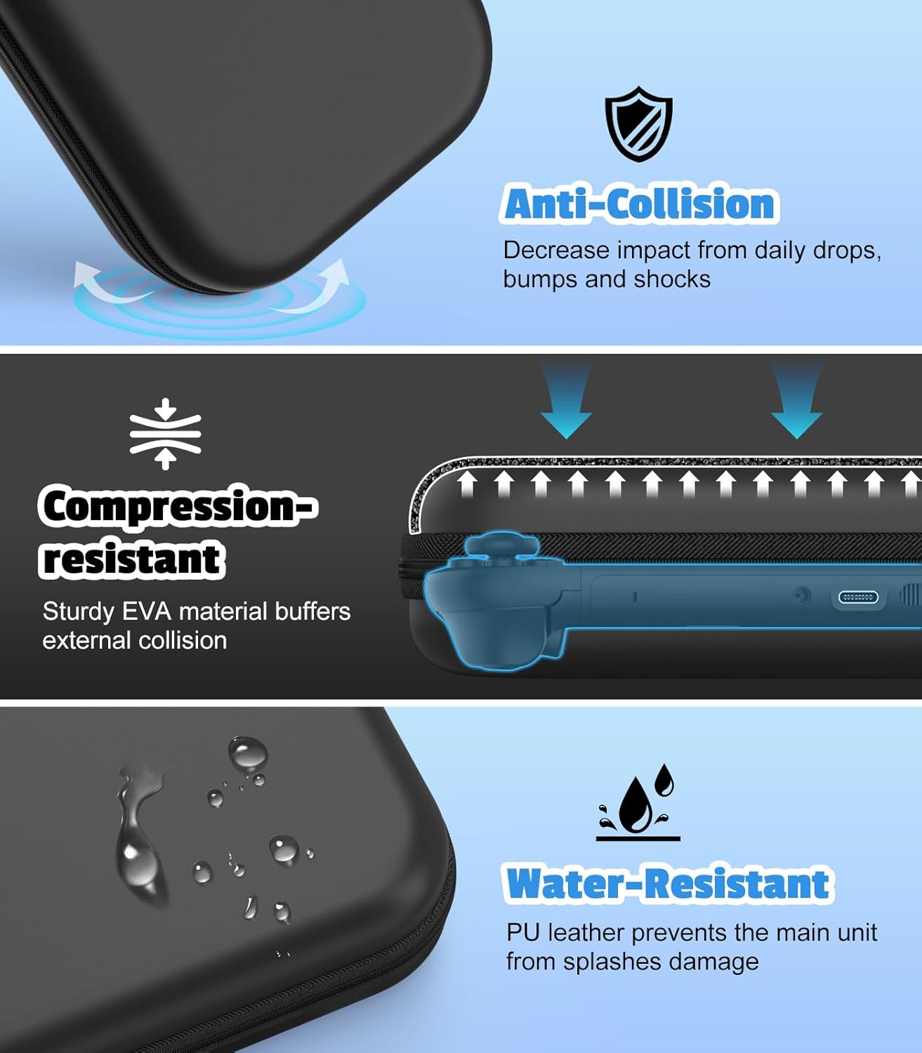 MoKo Carrying Case for Nintendo Switch 2(2025), Protective Hard Shell Portable Travel Carry Case Pouch holds 10 Cartridges with Pockets for Switch 2 Accessories and Games, Black - Image 6