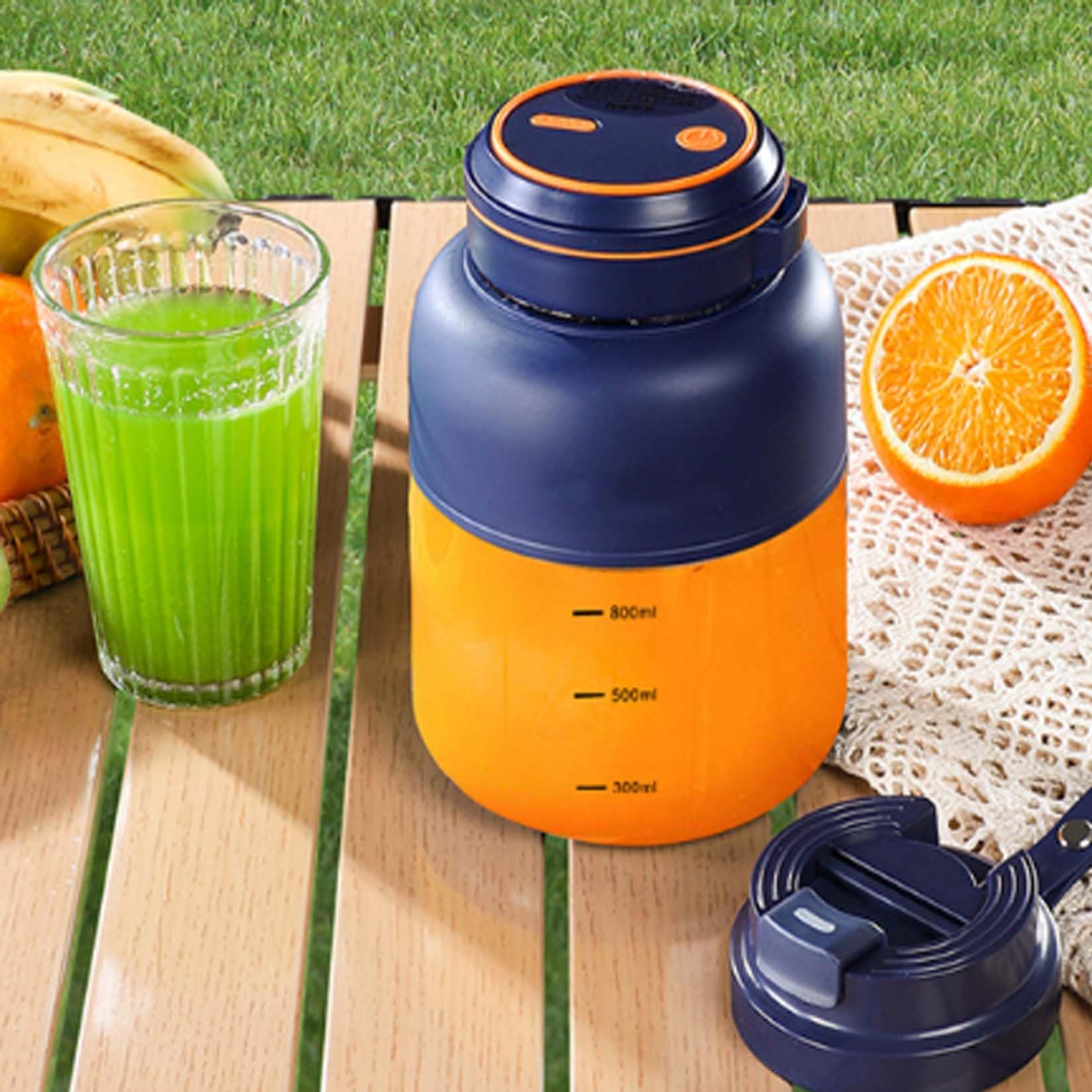 Przenośna bezprzewodowa sokowirówka 180 W z 38 ostrzami, duża pojemność, przenośny blender, bezpieczny dla żywności, osobisty blender do owoców, warzyw, smoothie (biały, 1300 ml)
