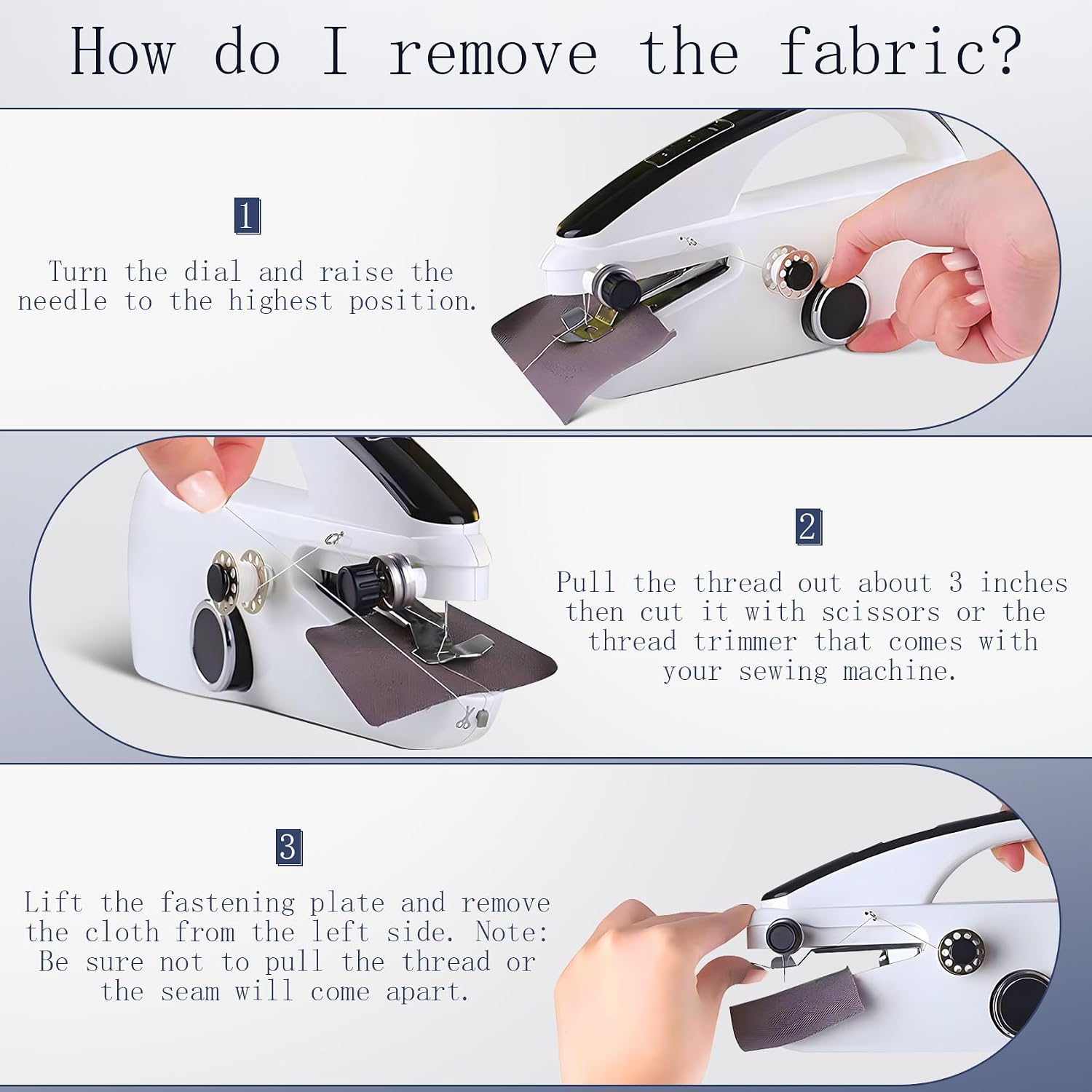 Portable Mini Household Sewing Machine, Handheld Rechargeable Sewing Machine Easy to Operate and Fast Stitch Suitable for Clothes, Fabrics and Quick Home Repairs