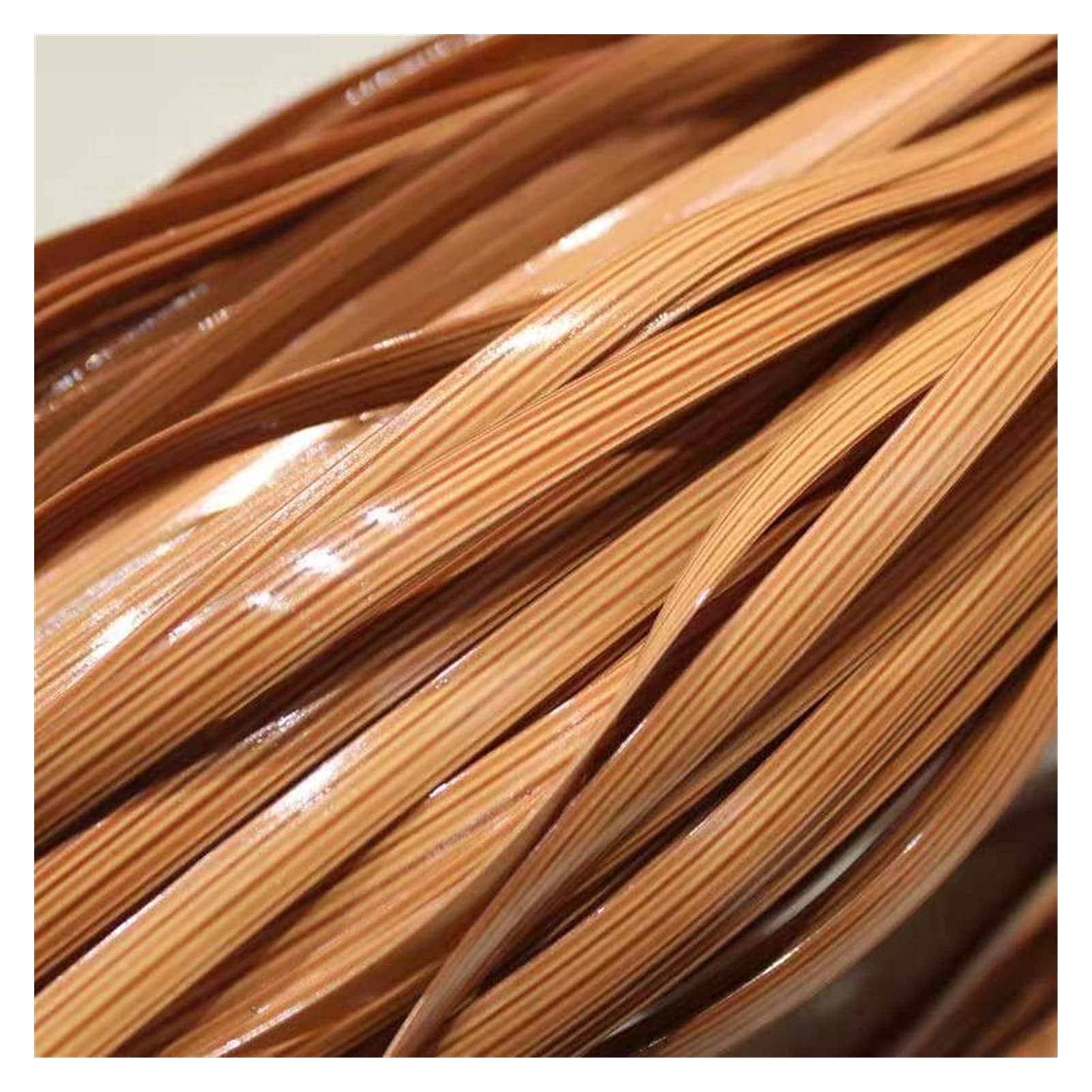 YebiO Flat Synthetic Rattan Repair Material 8Mm*70M 500G Flaches Pe-Rattan Kaffee Farbverlauf Flache Kunststoff Rattan Plastic Rattan Wicker Repair Kit/I-8Mm
