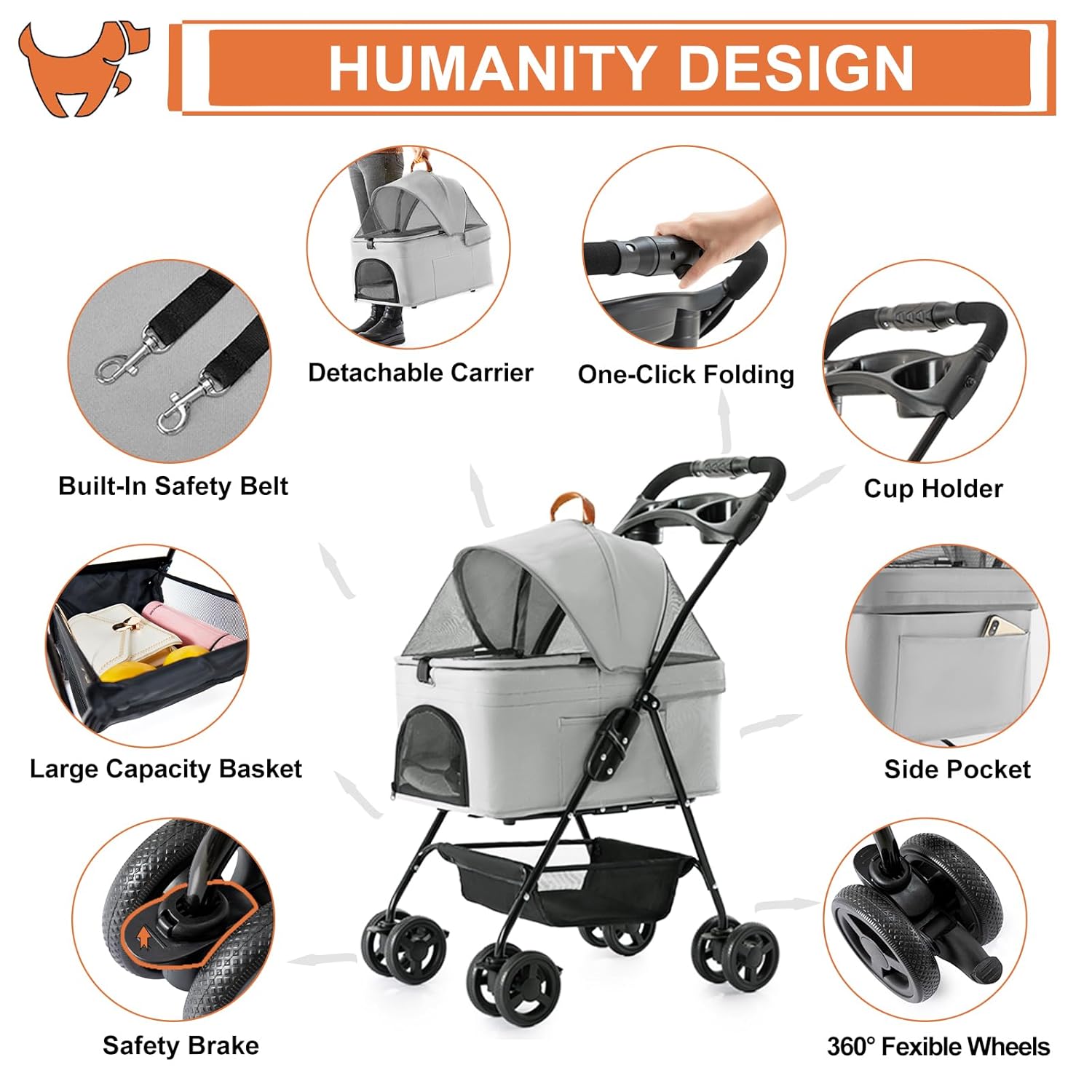 Discover the Ultimate 3-in-1 Pet Stroller: Comfort, Convenience, and Style!