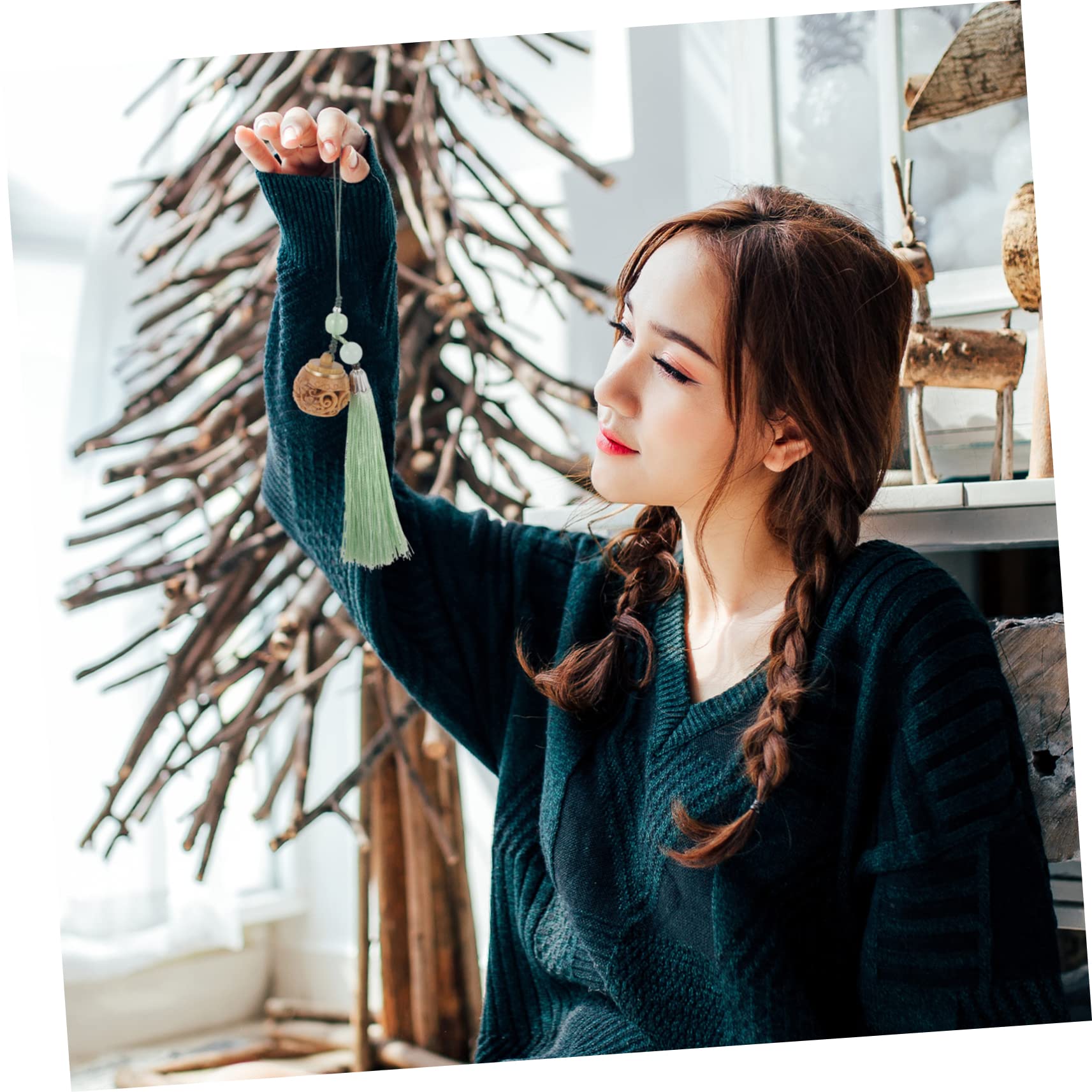 UKCOCO 5piezas Pendiente Decorativo Para Teléfono Diseño De Sachet Aromático y Borlas Cadena Colgante Multi-funcional Accesorio Elegante Para Móviles y Smartphones
