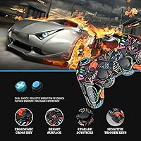 Vista 4 de CFORWARD Controlador controlador inalámbrico controlador de juego compatible con control remoto play3 con cargador y empuñaduras para el pulgar