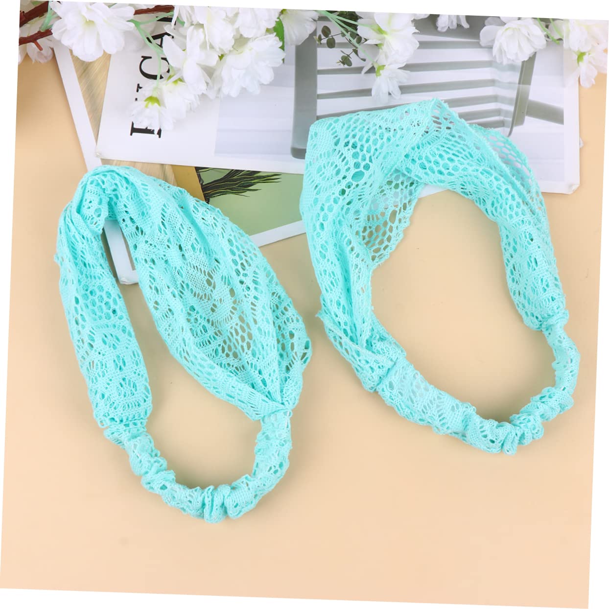 Didiseaon 4pezzi Fascia Per Pizzo Floreale Stretch Di Elegante Accessorio Per Donne e Ragazze Perfetta Per Occasioni Speciali e Uso Quotidiano Blu