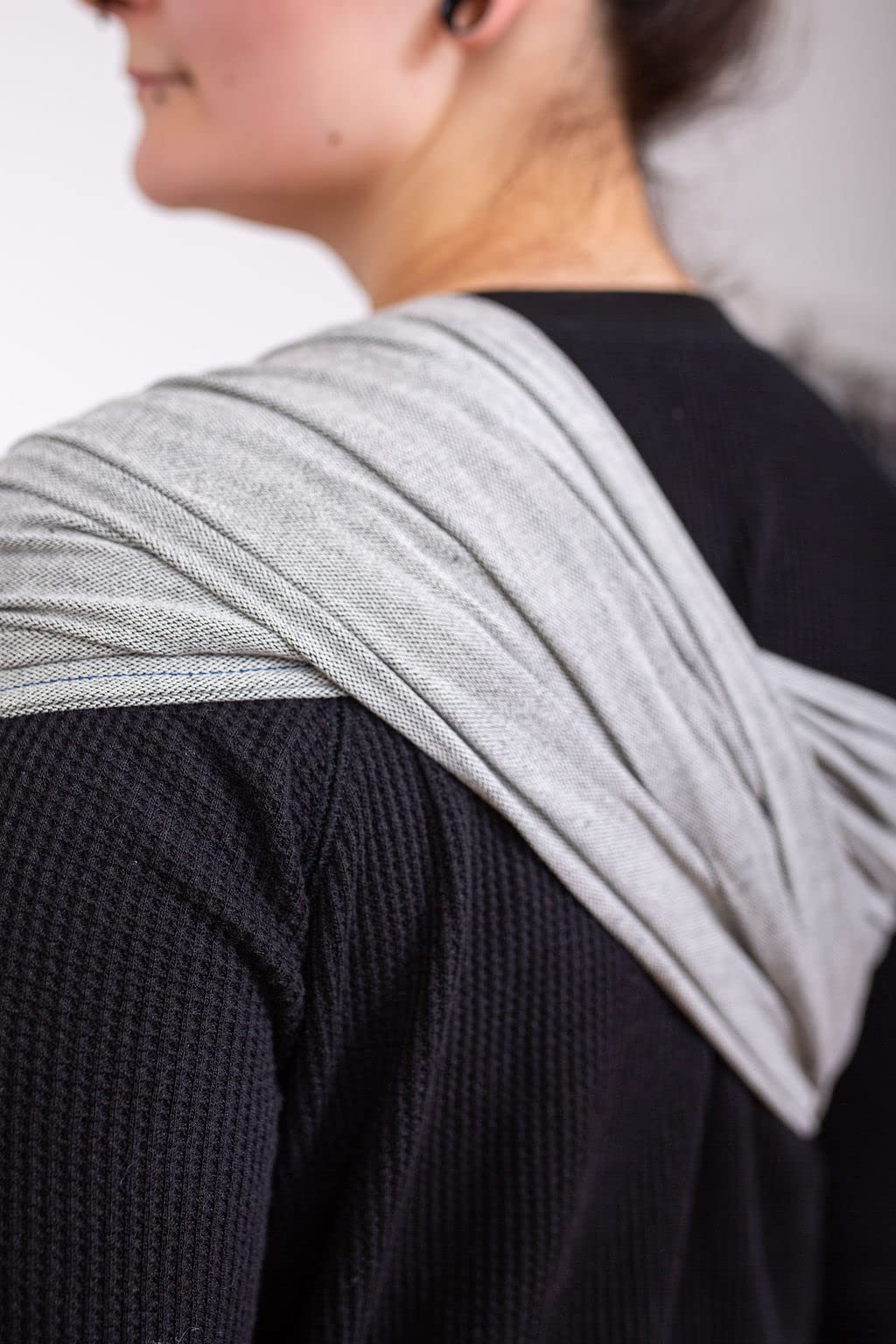 Madame Jordan Ring sling Tragetuch ab Geburt - Biobaumwolle - pur grey/silber/grau - ohne Knoten - einfach anzulegen & inkl. Beratung