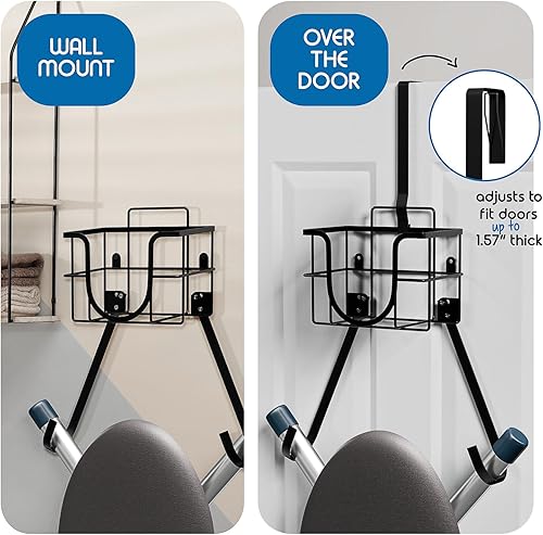 Miniatura 3 de Hearth & Harbor Soporte para tabla de planchar para montaje en pared y sobre la puerta, almacenamiento y organización de lavandería, ahorro de