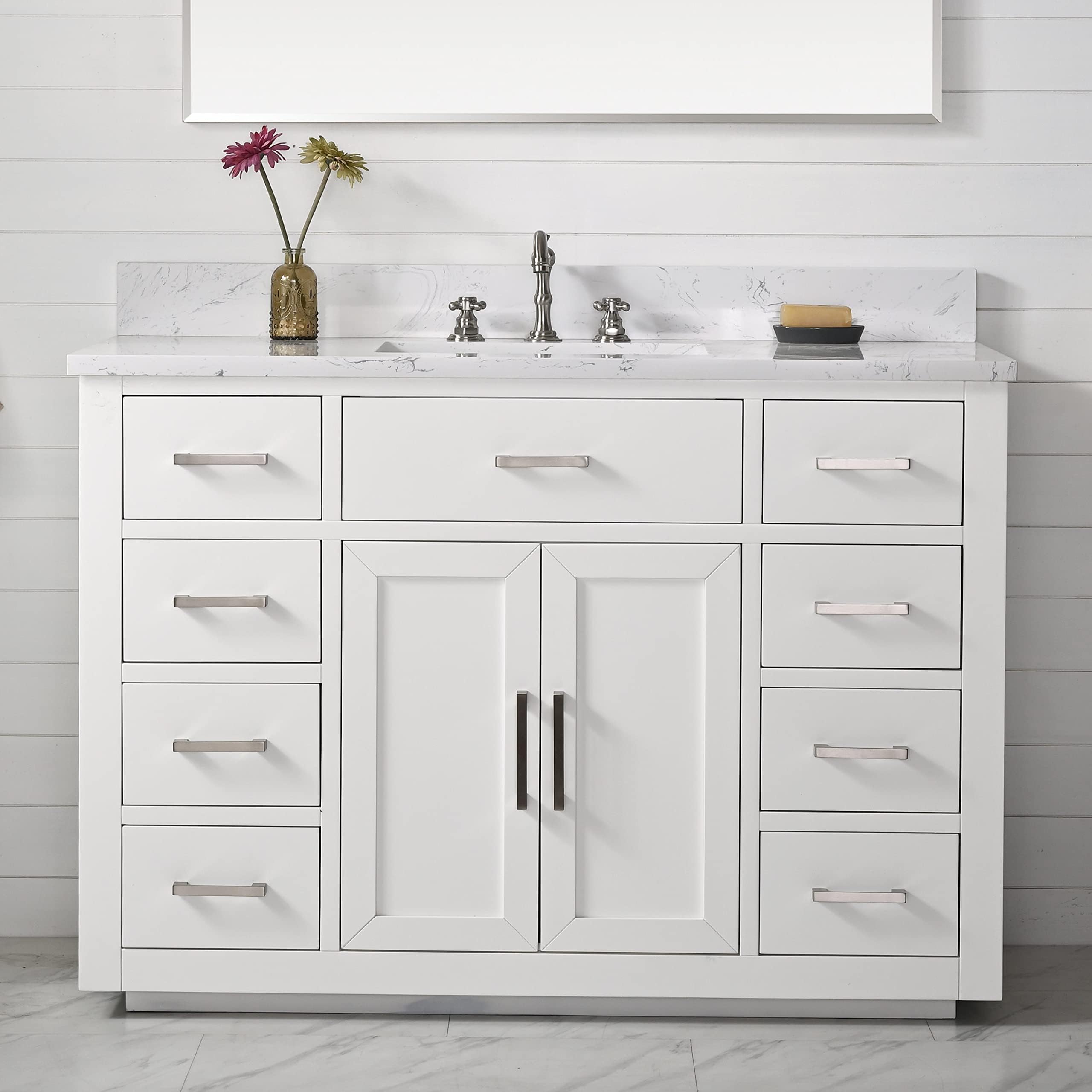 Charlotte 48inch Bathroom Vanity (Quartz/Weathered Gray