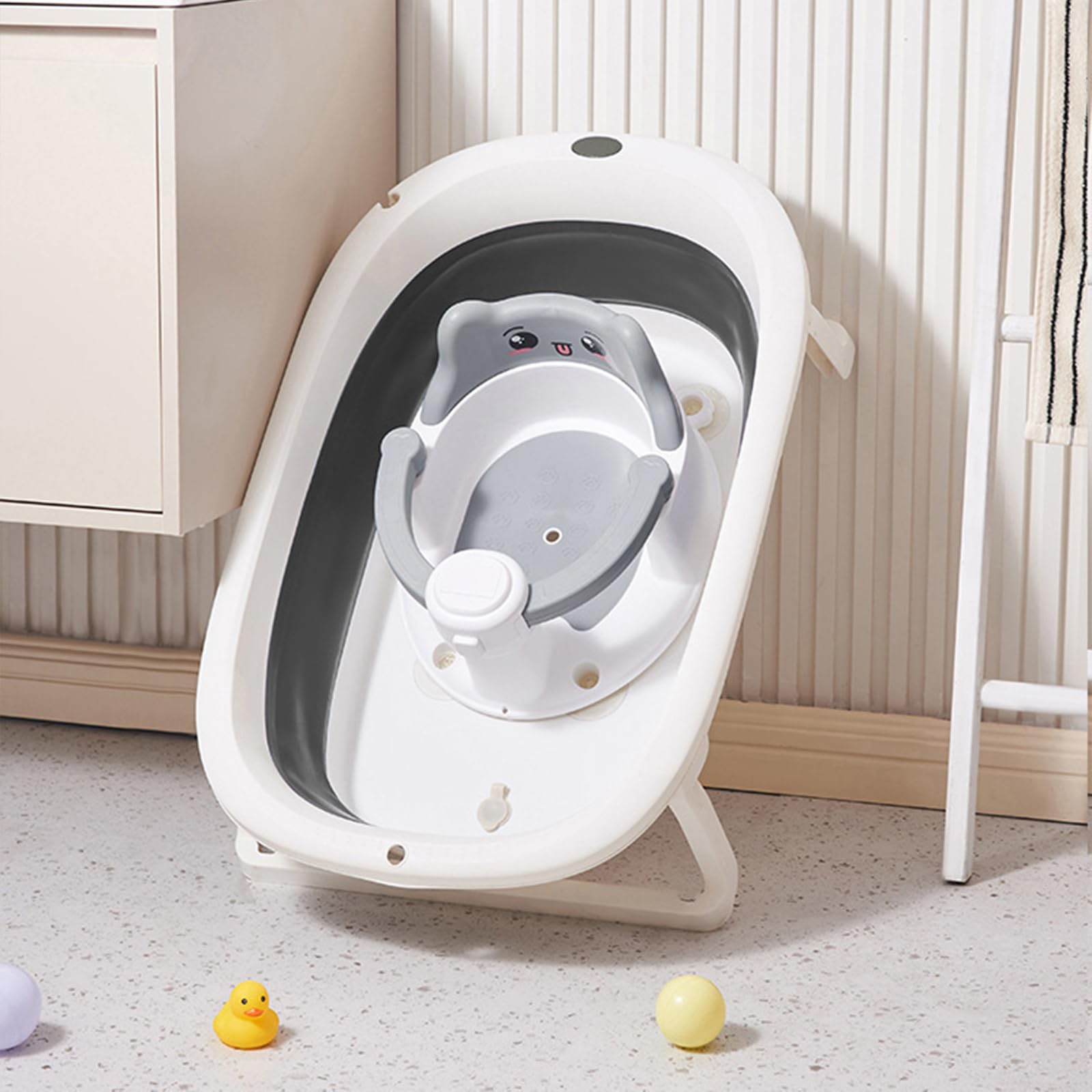 Asiento de bañera infantil para sentarse, asiento de baño de bebé con ventosas inferiores que proporciona respaldo fácil de quitar
