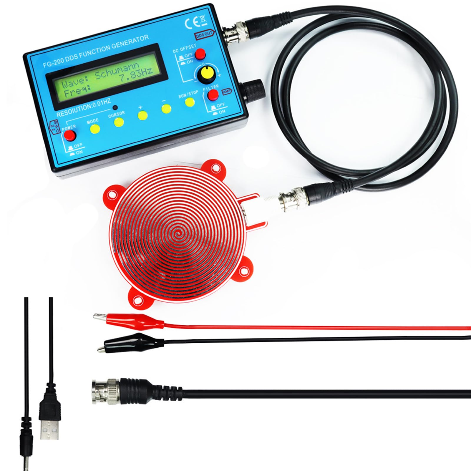 Generatore frequenza ABS Portatile per Uso in Laboratorio con Onde da 7, 83 Hz e generatore Onde con Uscita da 500 KHz