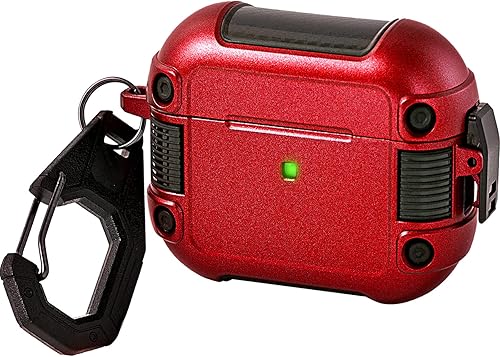 Funda compatible con Airpods Pro con cerradura, funda militar con llavero, cuerpo completo a prueba de golpes, carcasa rígida compatible con Apple