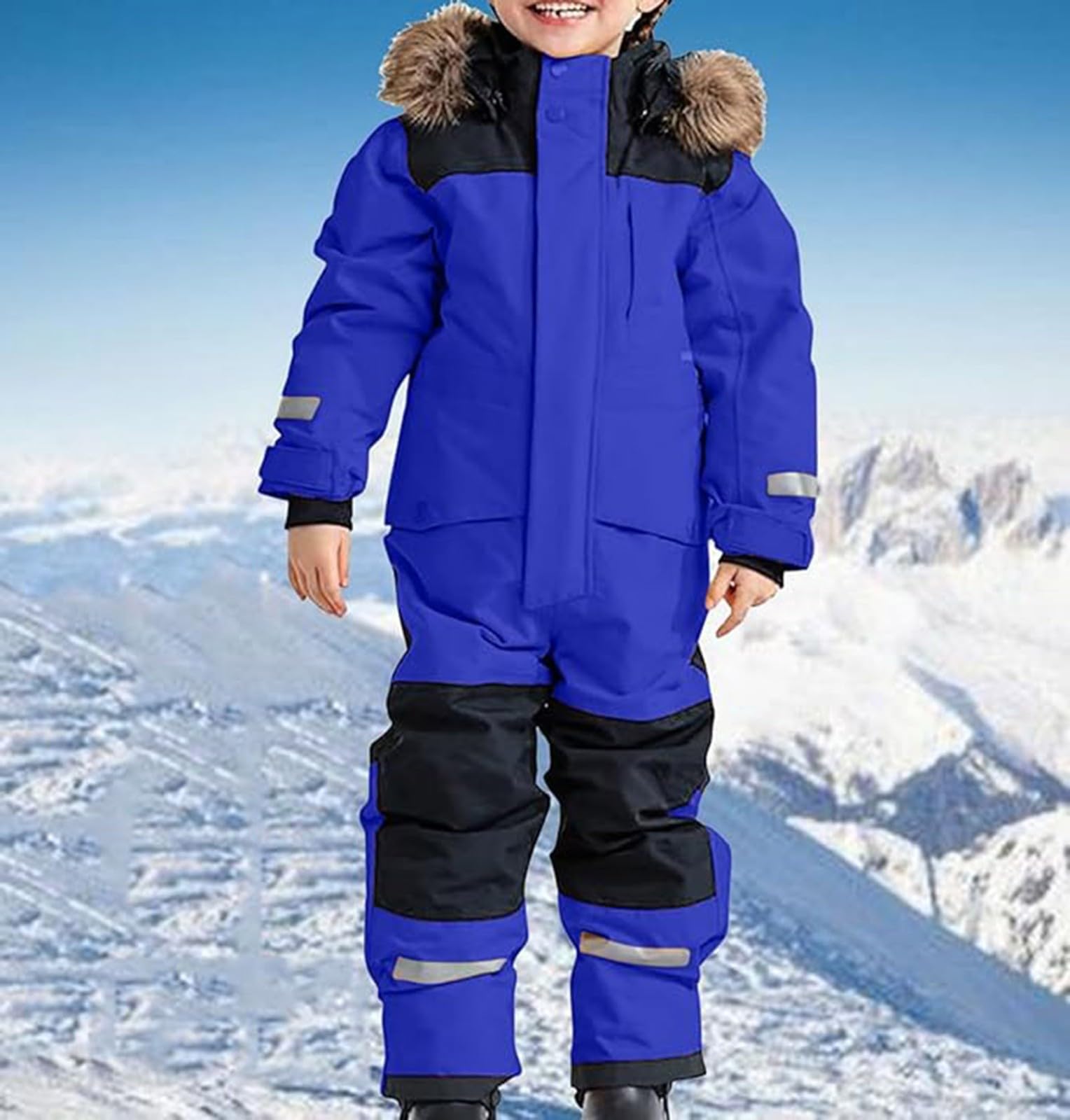 Tuta Neve Intera Bambini Tuta da Sci Impermeabile e Leggera Unisex Completo Sci Caldo con Cappuccio per Bambini e Bambine Tuta da Snowboard Invernale 1-15 Anni