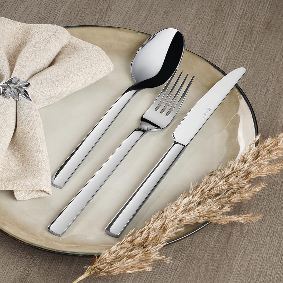 Paul Wirths AURA Besteck-Set 68-teilig, 18/10 Edelstahl, spülmaschinenfest | Hochglanzpolitur, minimalistisches Design, rostfrei, inkl. Servierwerkzeug – seit 90 Jahren Tischkultur