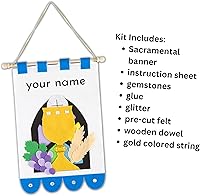 Vista 4 de Needzo Kit de pancarta de la primera comunión, marco de espuma y cruz, manualidades católicas para niñas y niños, 3 piezas incluidas