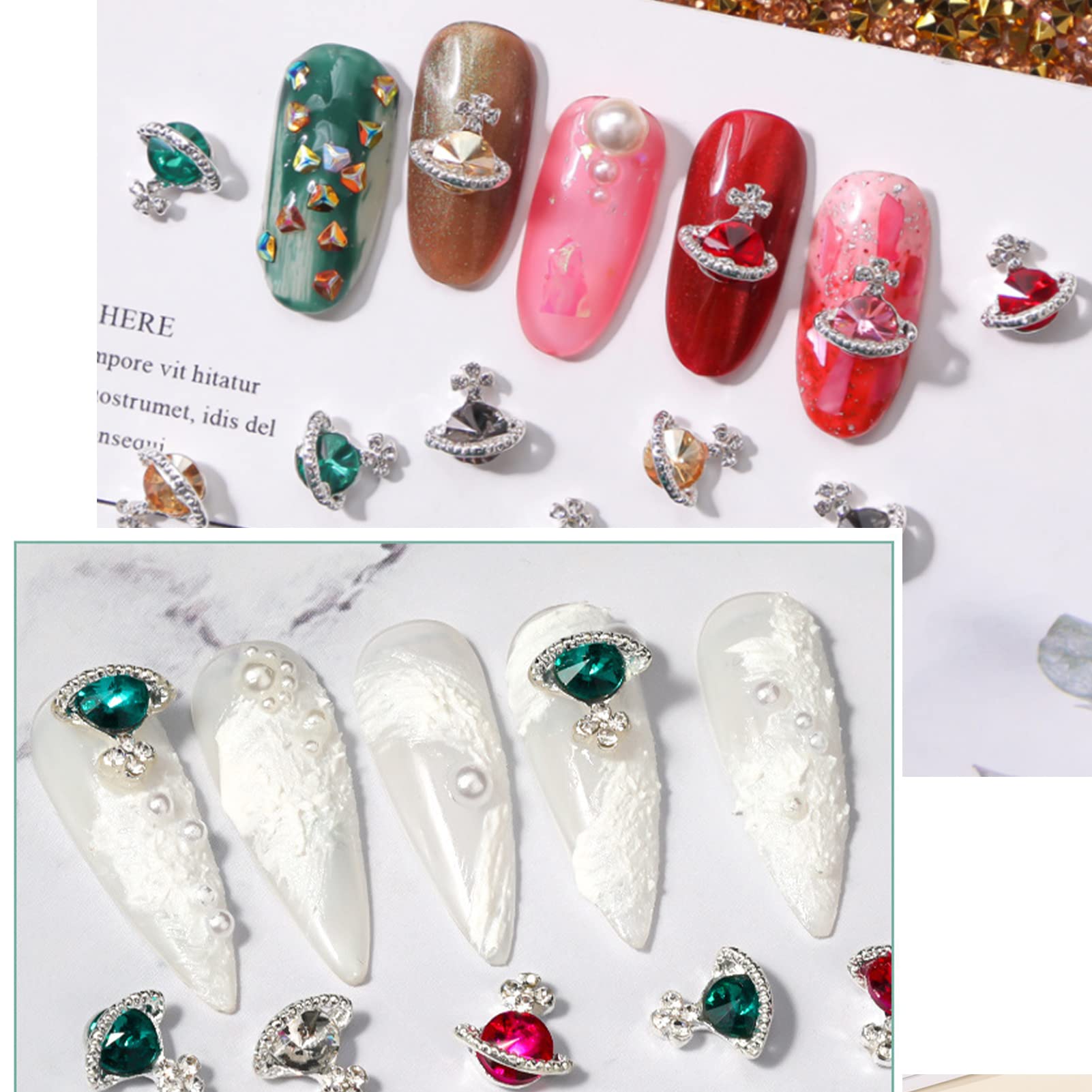20 Stück Nageldesign Strass-Set – Süße Tier-Motive, 3D-Metallsteine, Für DIY Nail Art Zu Hause Oder Im Salon