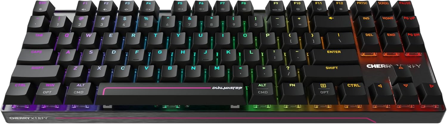MX 8.2 Pro TMR Wireless, Magnetic/Mechanical Gaming Keyboard in TKL Format, Bluetooth, 2.4 GHz & Wired, Hot-Swappable Cherry MK Crystal Switches, Black