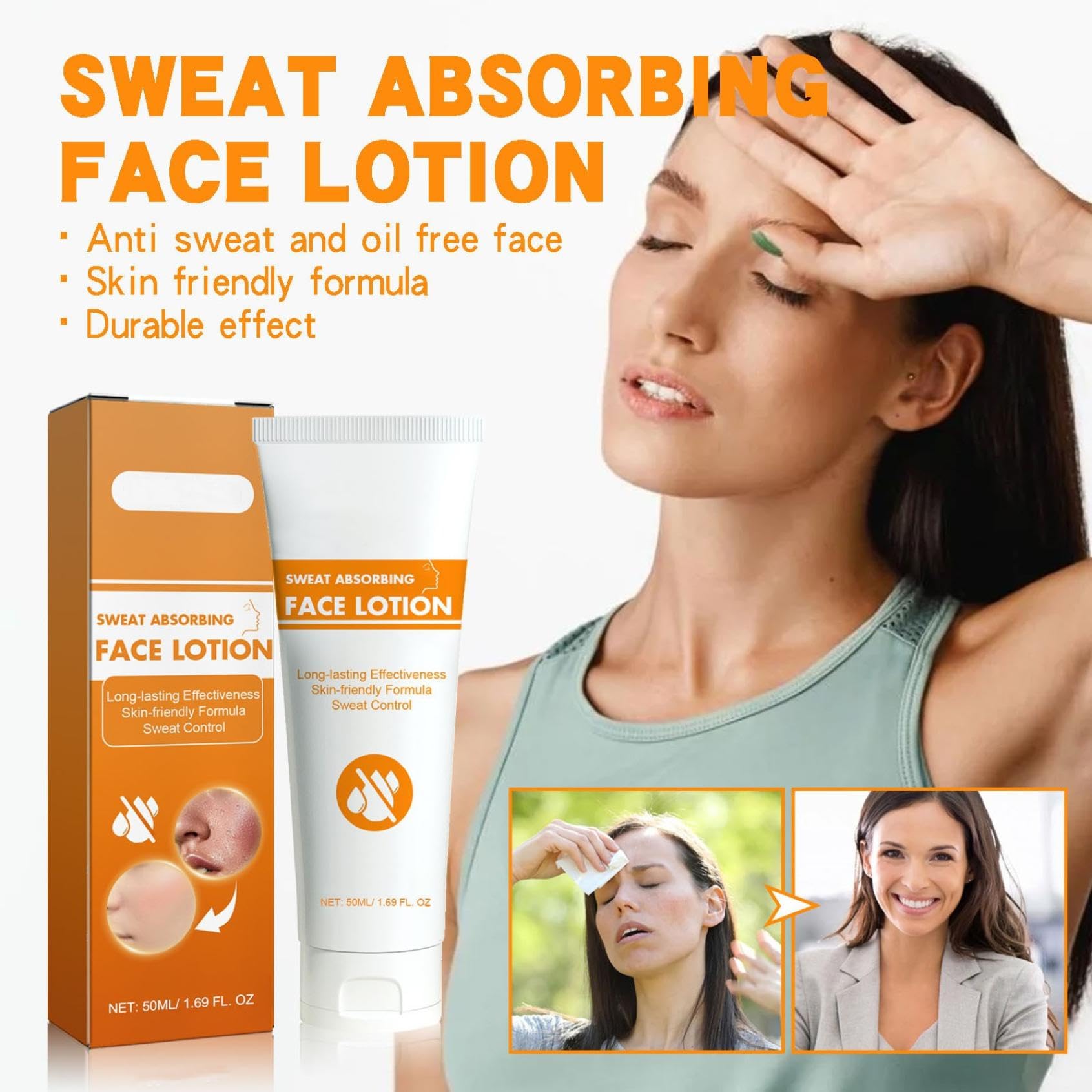 Antitranspirante facial, antitranspirante Sudoración profusa, anti-sudor contra la sudoración profusa en la cara, frente y cuero cabelludo y control facial graso, anti-sudoración facial (1)