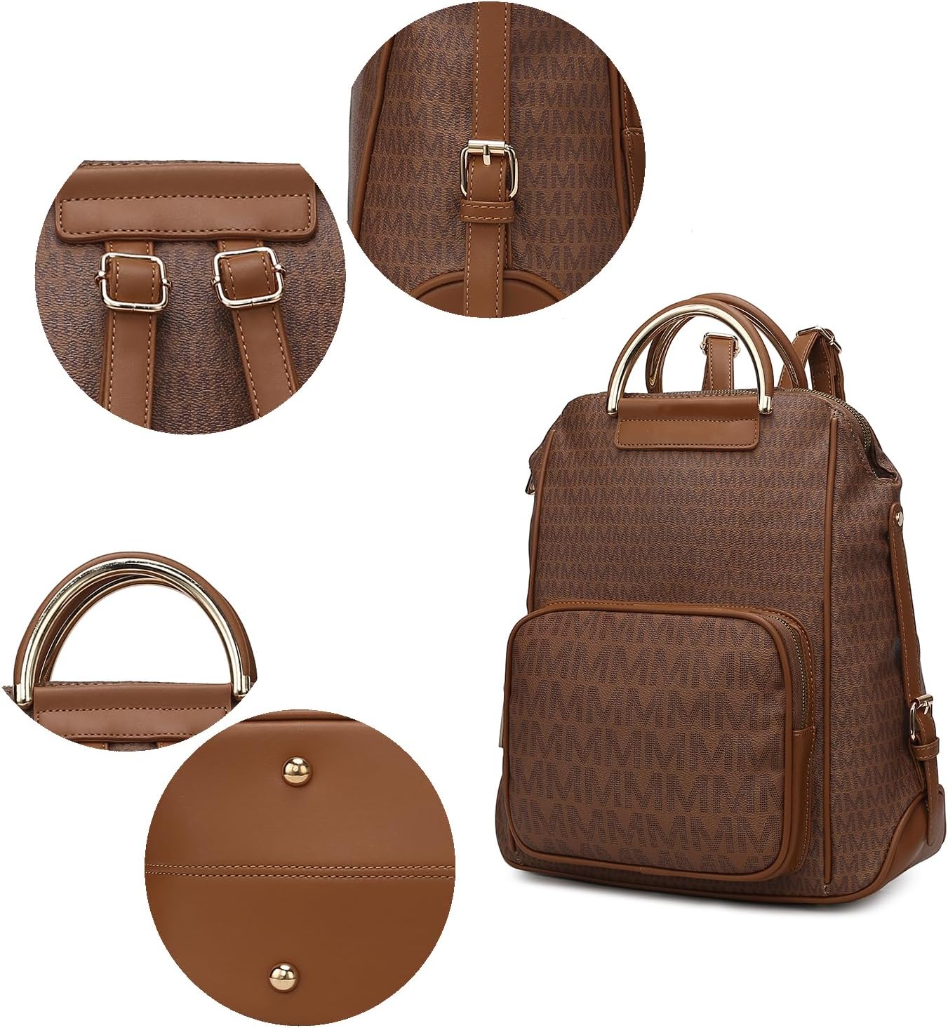 MKF Collection Signature Women Backpack, Vegan Leather Travel Bag Top-Handle Fashion Daypack Business Work Bag by Mia K | Travel Bag, Fashion, Business, Work Bag, by Mia K - Image 6