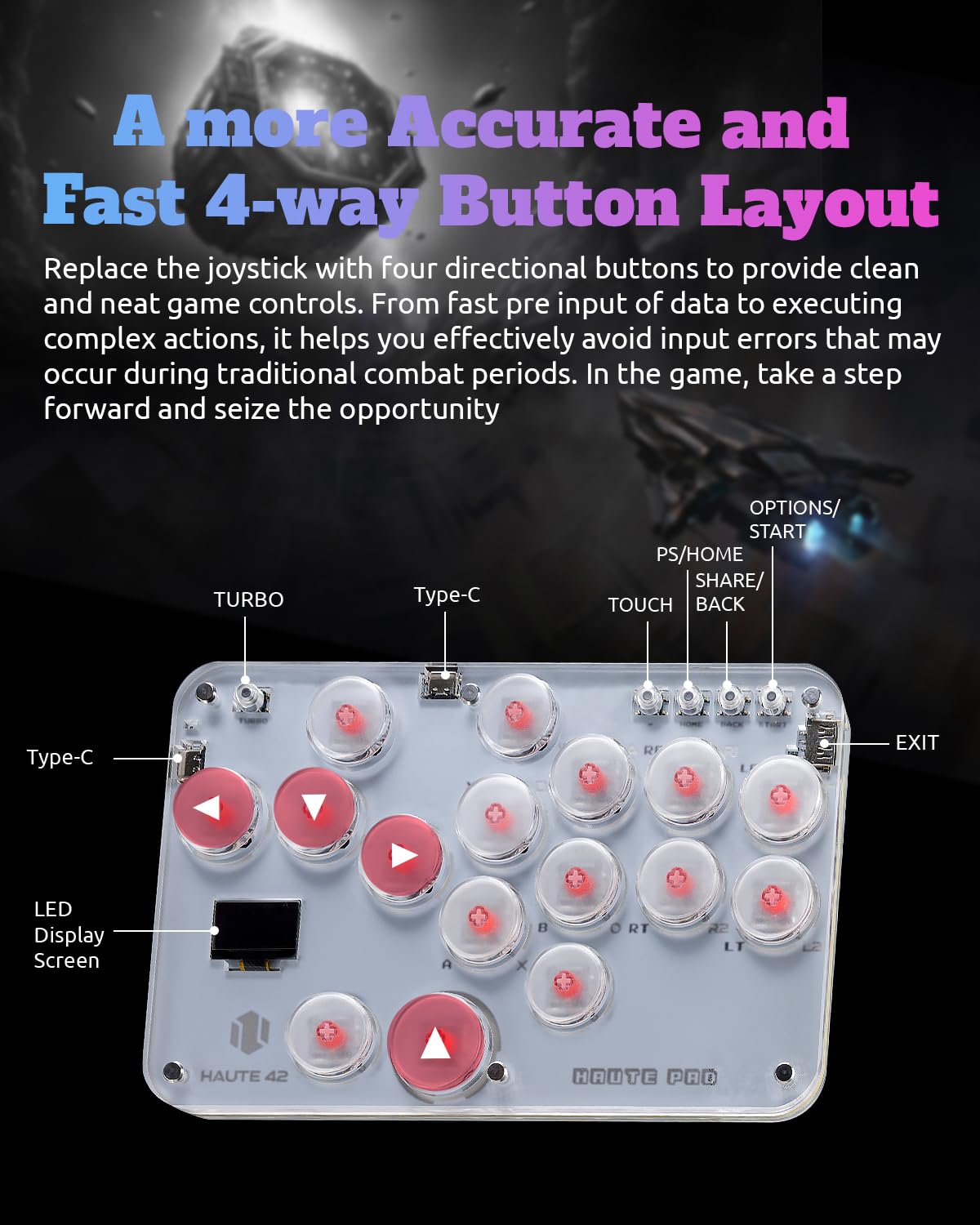 HARIKIKI Arcade Stick, Fighting Teclado Keypad S16 Street Fighter Gameboard para PS3/PS4/Steam PC/NS Switch