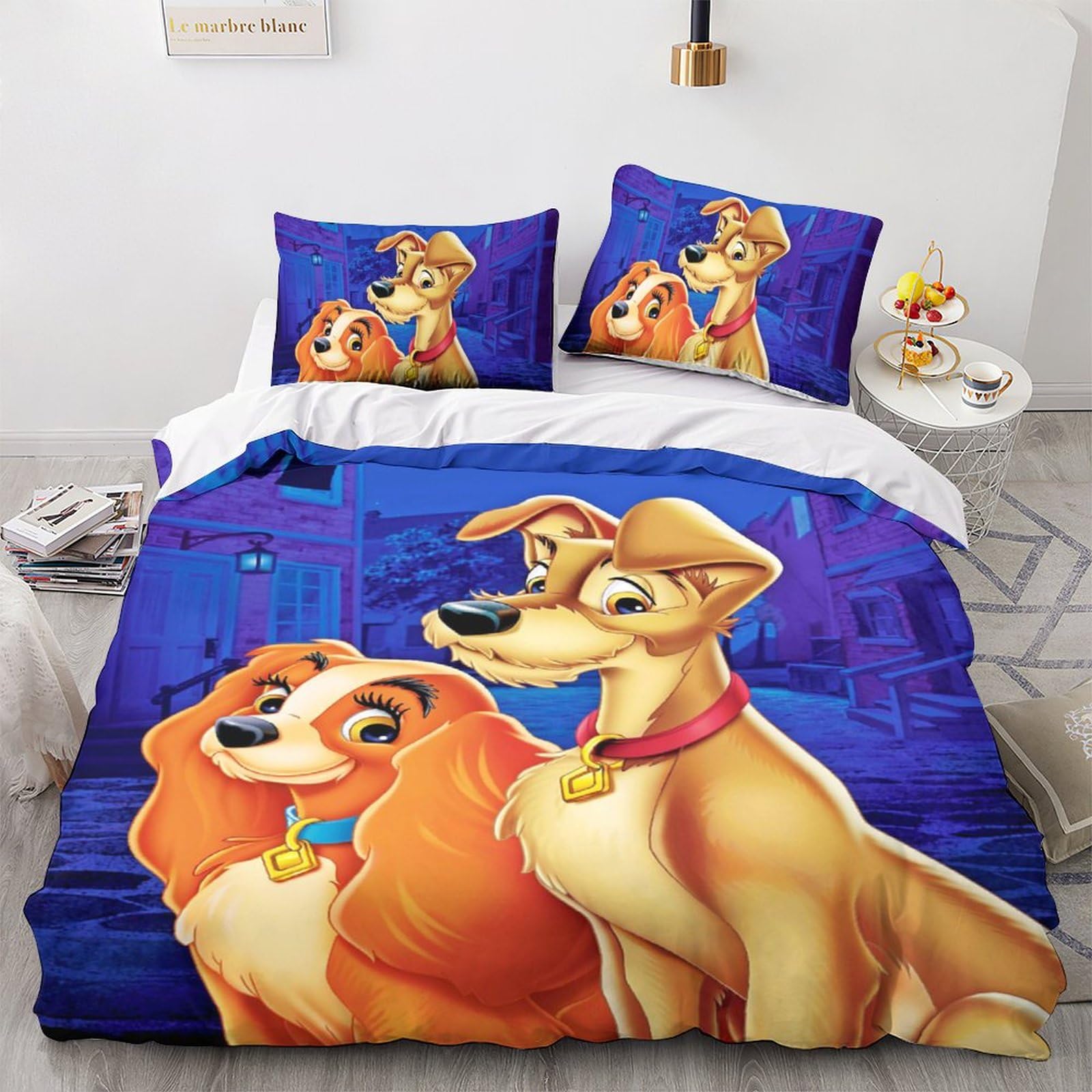 Loussiesd Kinder Bettwäsche Set Mit Auto-Muster - Microfaser 135x200 Cm