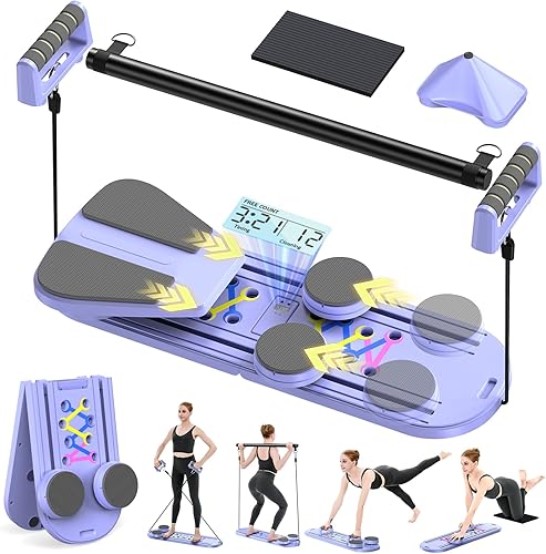 Tabla de pilates plegable para entrenamiento en casa, máquina reformadora de pilates portátil para mujeres, juego de reformador de pilates
