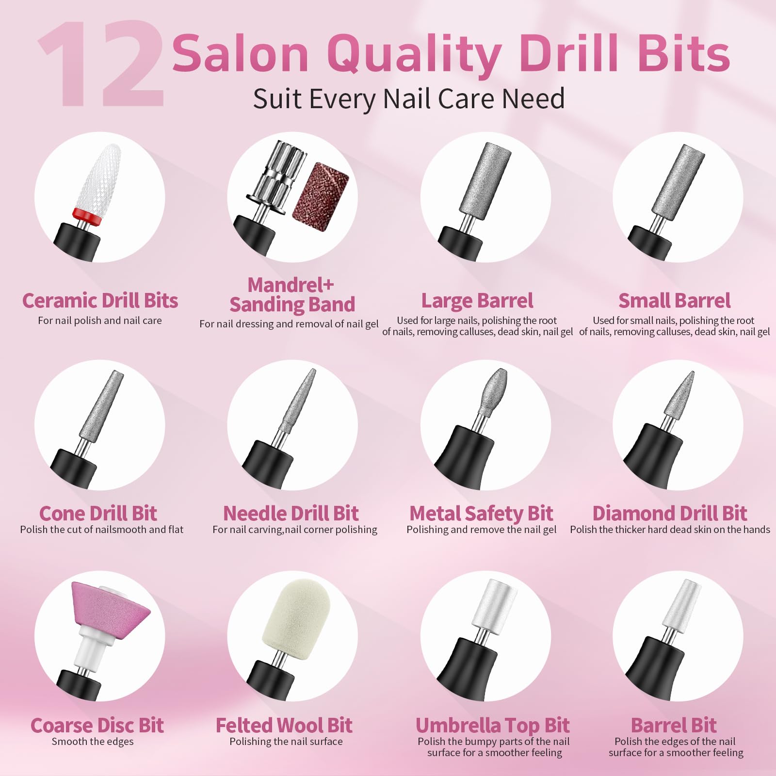 【Kabelloser Nagelbohrer Elektrische Feile mit UV-Nagellampe】Professionell für Acrylgel-Tauchpulvernägel, tragbare Nagelbohrmaschine Kit für Maniküre Pediküre Nagelset Wiederaufladbar Leicht
