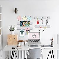 Vista 6 de Paquete de 5 Tiras de Tablón de Anuncios de Fieltro con Barras para Dormitorios, Oficinas, Decoración de Pared del Hogar, Tablero de Anuncios