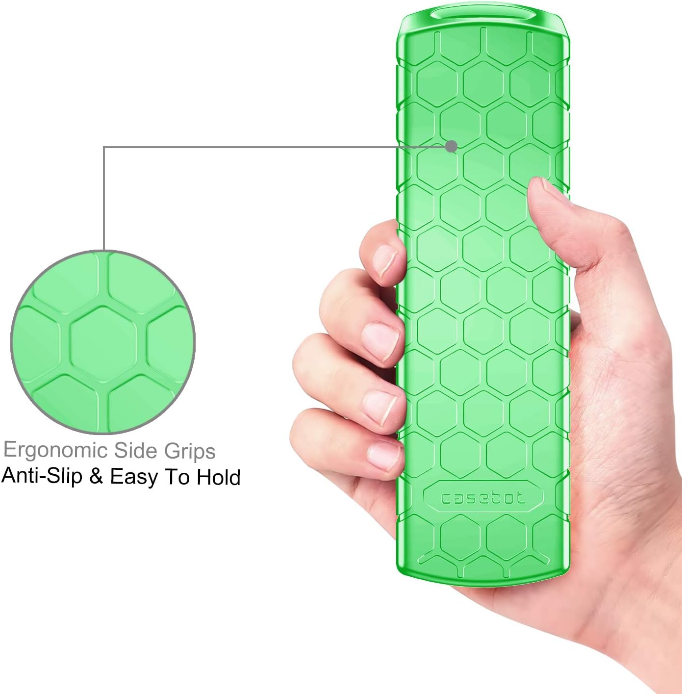 Fintie Protective Case for Roku Express HD/Express, Roku Premiere RC68 RC69 RC108 RC112 Remote – CaseBot Honey Comb Light Weight (Anti Slip) Shock Proof Silicone Remote Cover, Green Glow