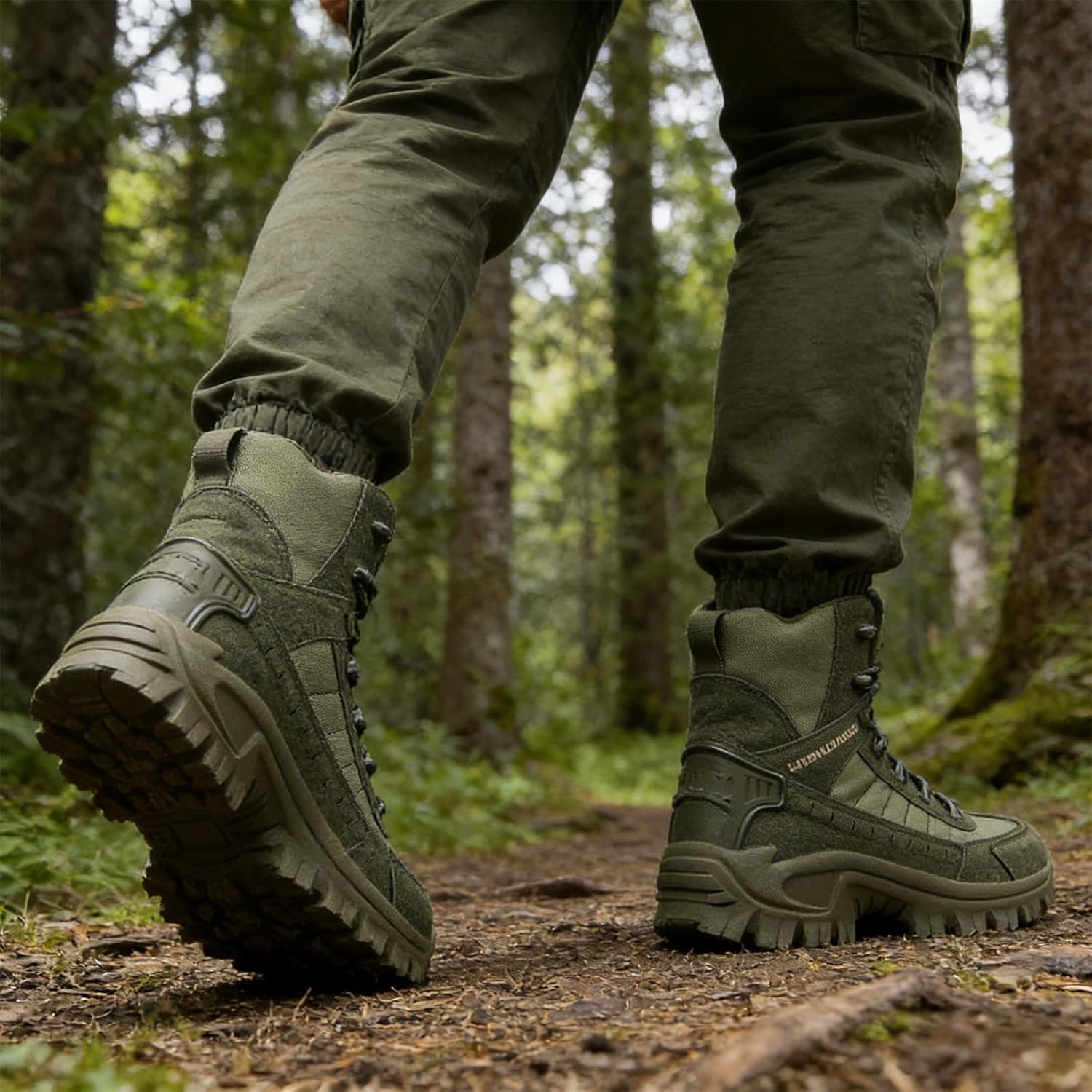 Hiking Boots Unisex Slip on Outdoor Shoes, Men's Hiking Boots with Side Zip for All Season Walking Backpacking Camping Shoes