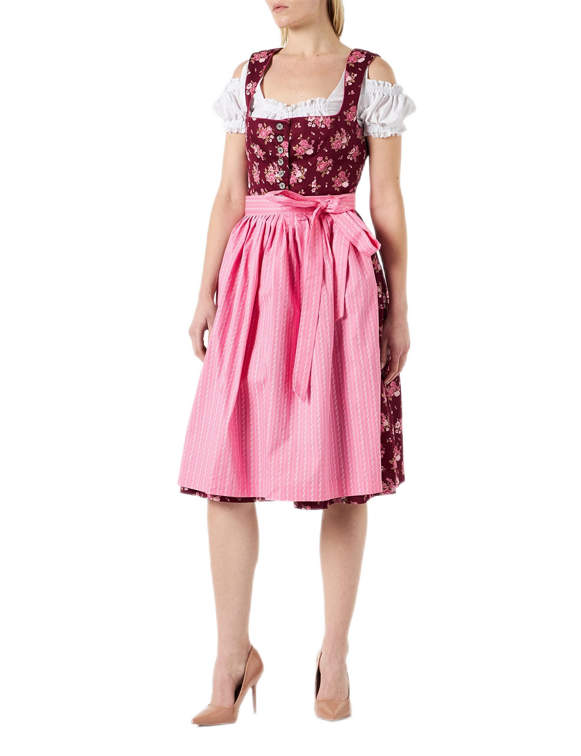 BERWIN & WOLFF TRACHT FOLKLORE LANDHAUS Women's 835111_28_40 Dirndl, DarkRed, 14, Darkred, 42