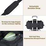 Sac à bandoulière pour hommes Femmes 40L Sac de sport léger de sport avec poche humide Sacs de nuit de fin de semaine, Noir