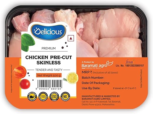 Elicious Fresh Chicken Precut Skinless, 500g(Never Frozen)