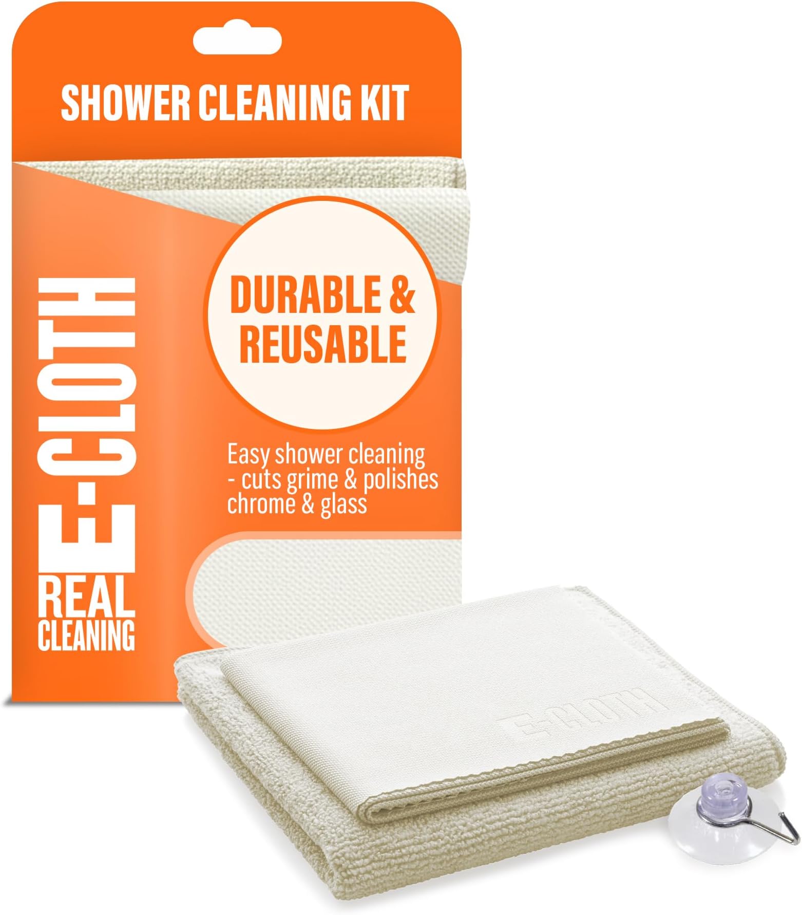 E-Cloth Shower Cleaning Cloth Kit, Reusable Towels - 1 Pack