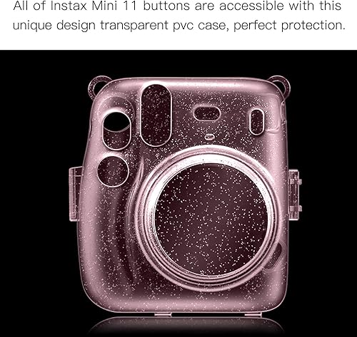 Miniatura 8 de Fintie Funda protectora transparente para cámara Fujifilm Instax Mini 11 de película instantánea - Carcasa rígida de cristal con correa extraíble de