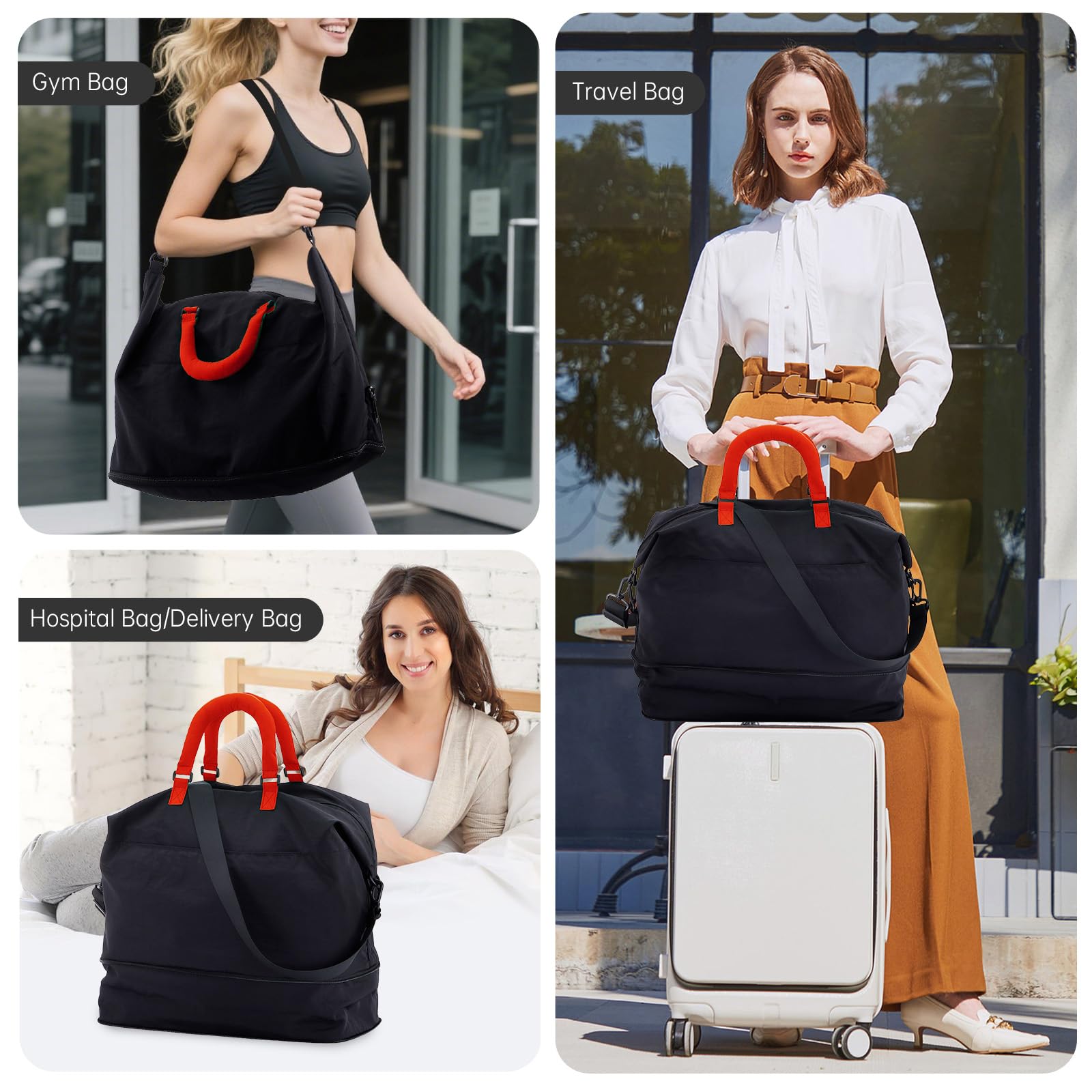HUA ANGEL Bolso de Viaje Extensible Ligero Bolsa Deporte Pequeña