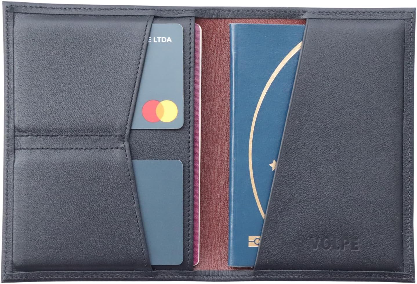 VOLPE Passport Wallet Genuine Leather for Men and Women