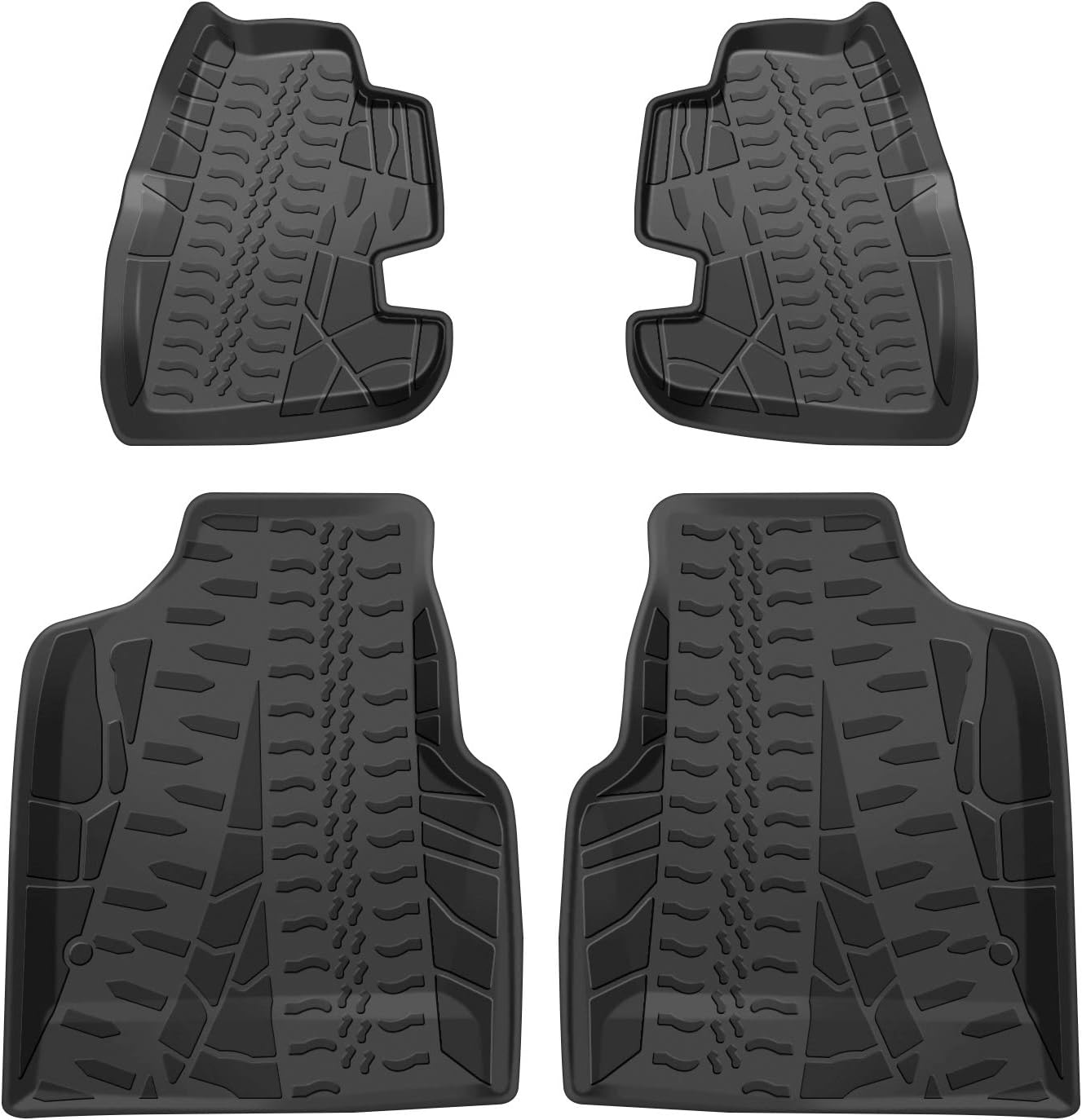 IBACP Front & Rear Black Rubber Carpets Floor Mats